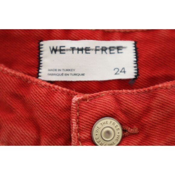 We The Free x FP OB2152895 Women Sz 24 Red Carnivale Low Rise Bootcut Jeans - Picture 3 of 10